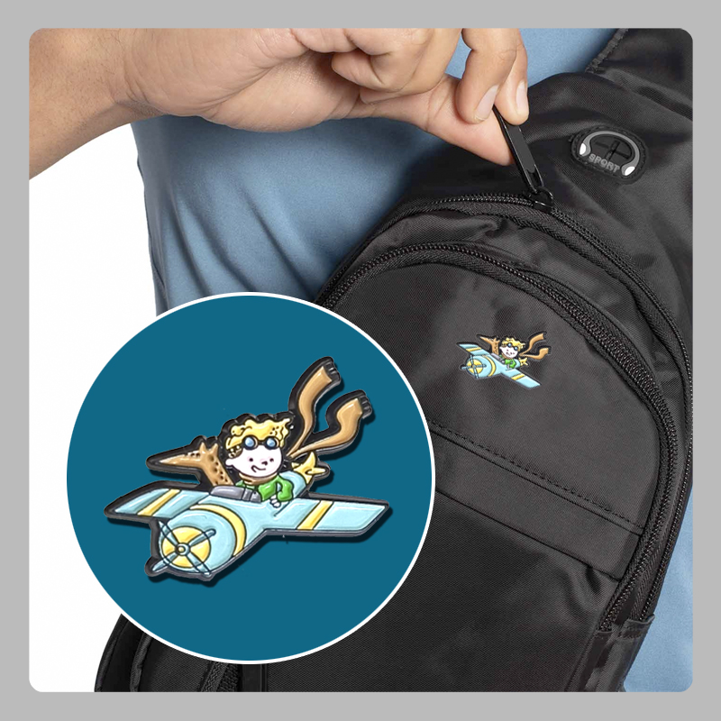 Prendedor pin de avión El principito aviador